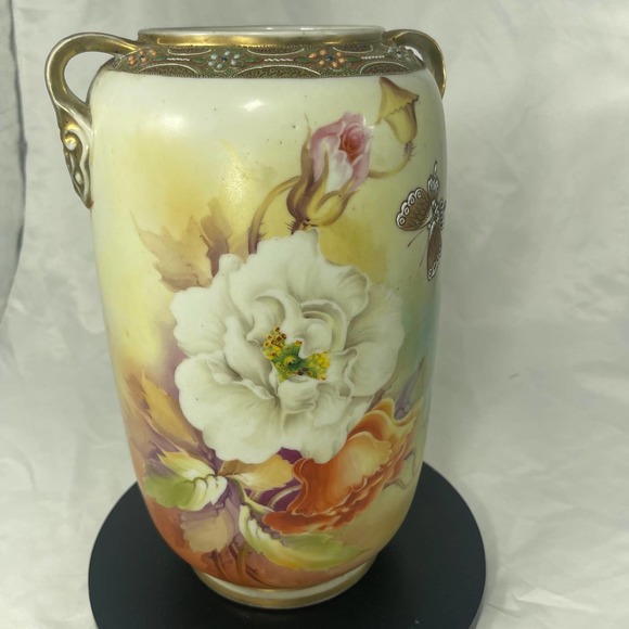 Antique hand painted large vase - Picture 4 of 12